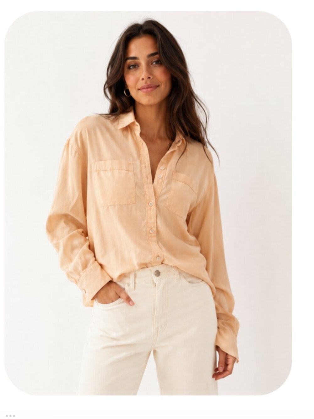 Dear John Denim Silky Blouse Oversized Ivory XS Fits Xs- large